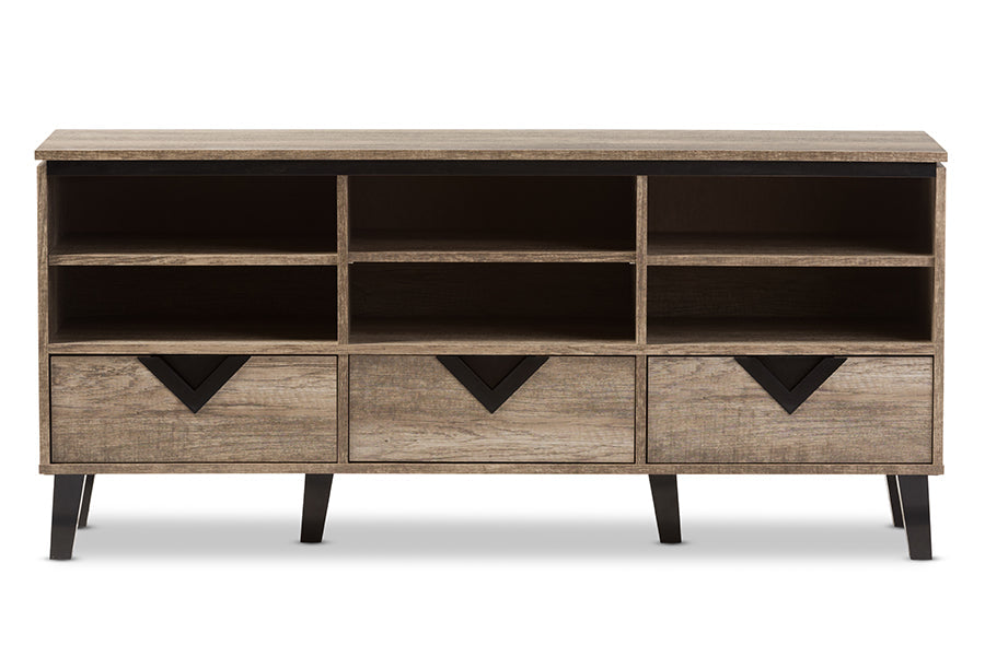 Baxton Studio Wales Modern and Contemporary Light Brown Wood 55-Inch TV Stand