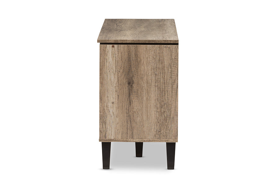 Baxton Studio Wales Modern and Contemporary Light Brown Wood 55-Inch TV Stand