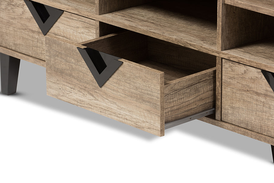 Baxton Studio Wales Modern and Contemporary Light Brown Wood 55-Inch TV Stand
