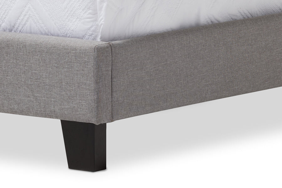 Baxton Studio Paris Modern and Contemporary Grey Fabric Upholstered Twin Size Tufting Bed