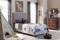 Baxton Studio Paris Modern and Contemporary Grey Fabric Upholstered Twin Size Tufting Bed