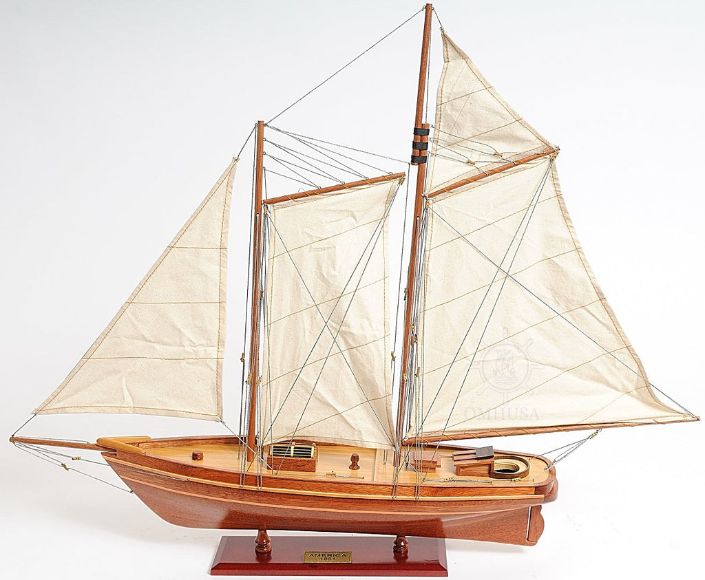 America Cup Racing Yacht Fully Assembled Model