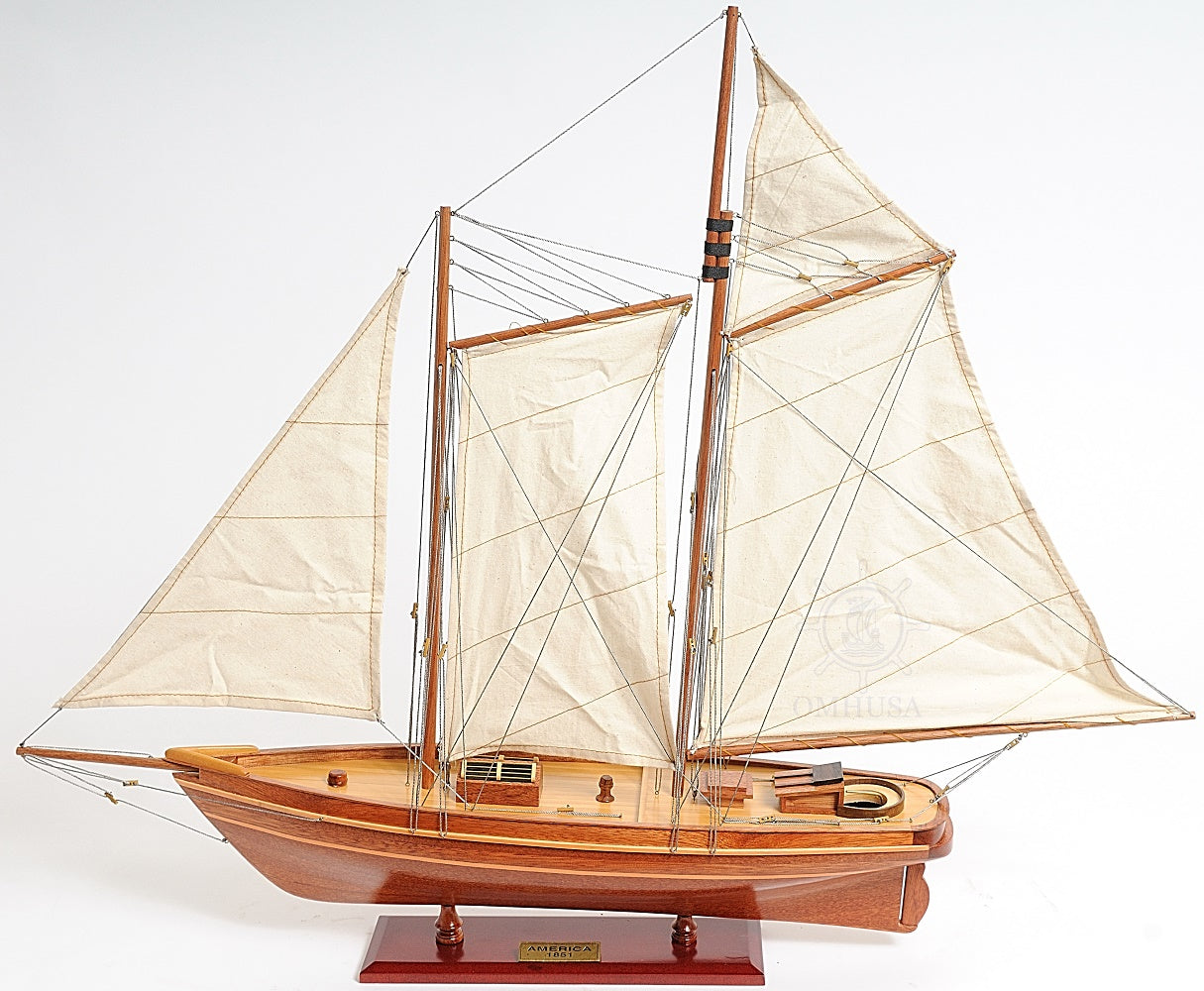America Cup Racing Yacht Fully Assembled Model