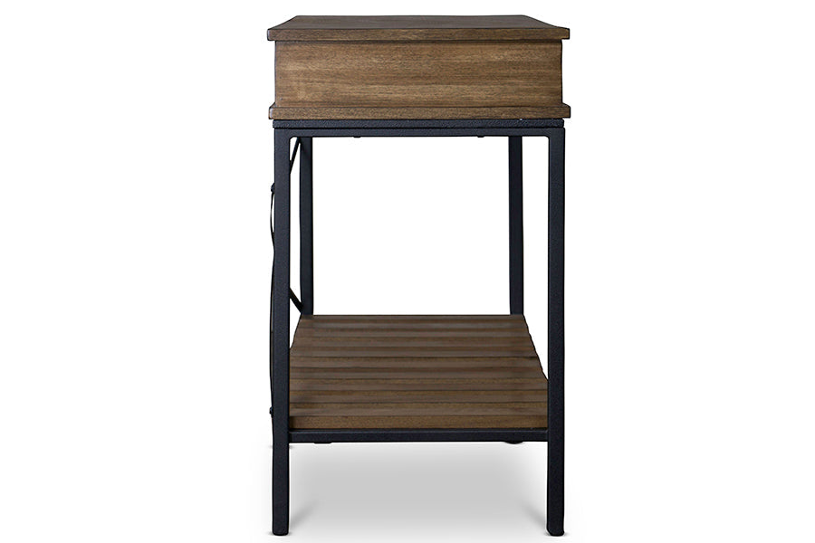 Baxton Studio Newcastle Wood and Metal Console Table-Criss-Cross