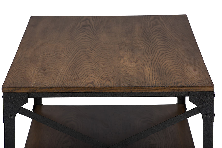 Baxton Studio Greyson Vintage Industrial Antique Bronze Occasional Cocktail Coffee Table