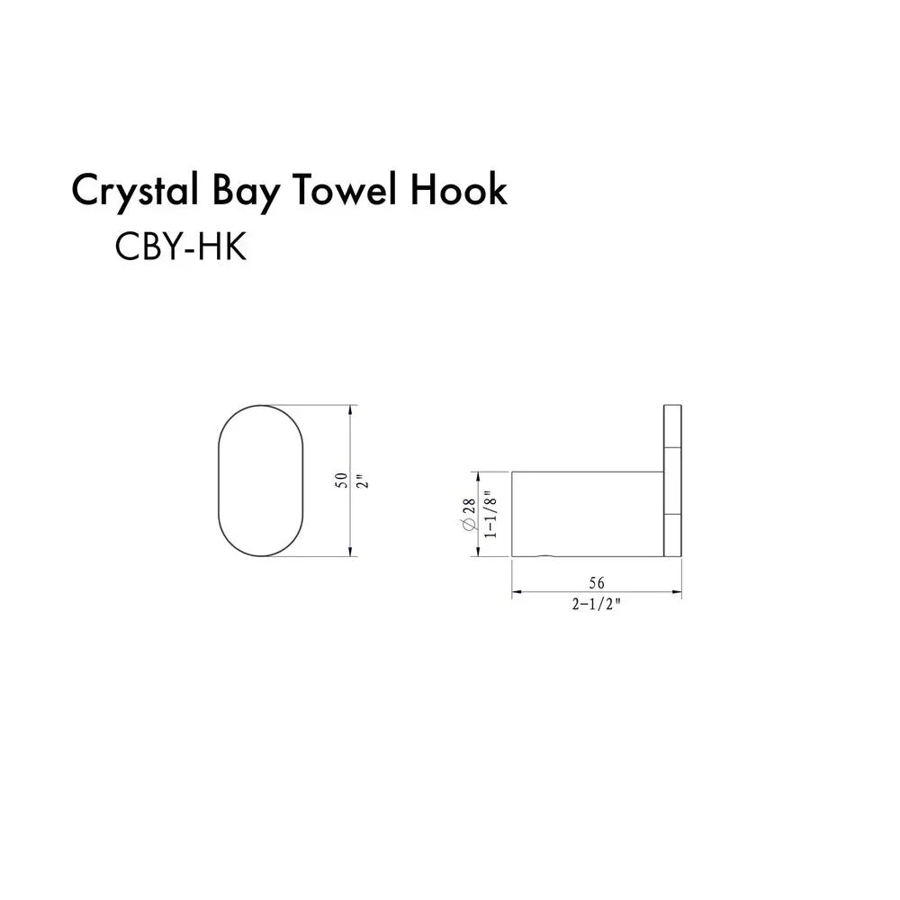 ZLINE Crystal Bay Towel Hook CBY-HK-BN