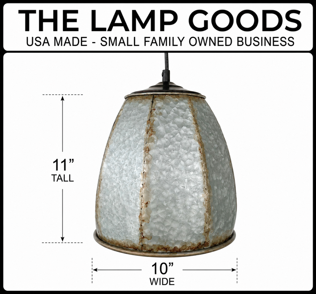 Rustic Octagon Galvanized Dome Industrial Pendant Light Fixture