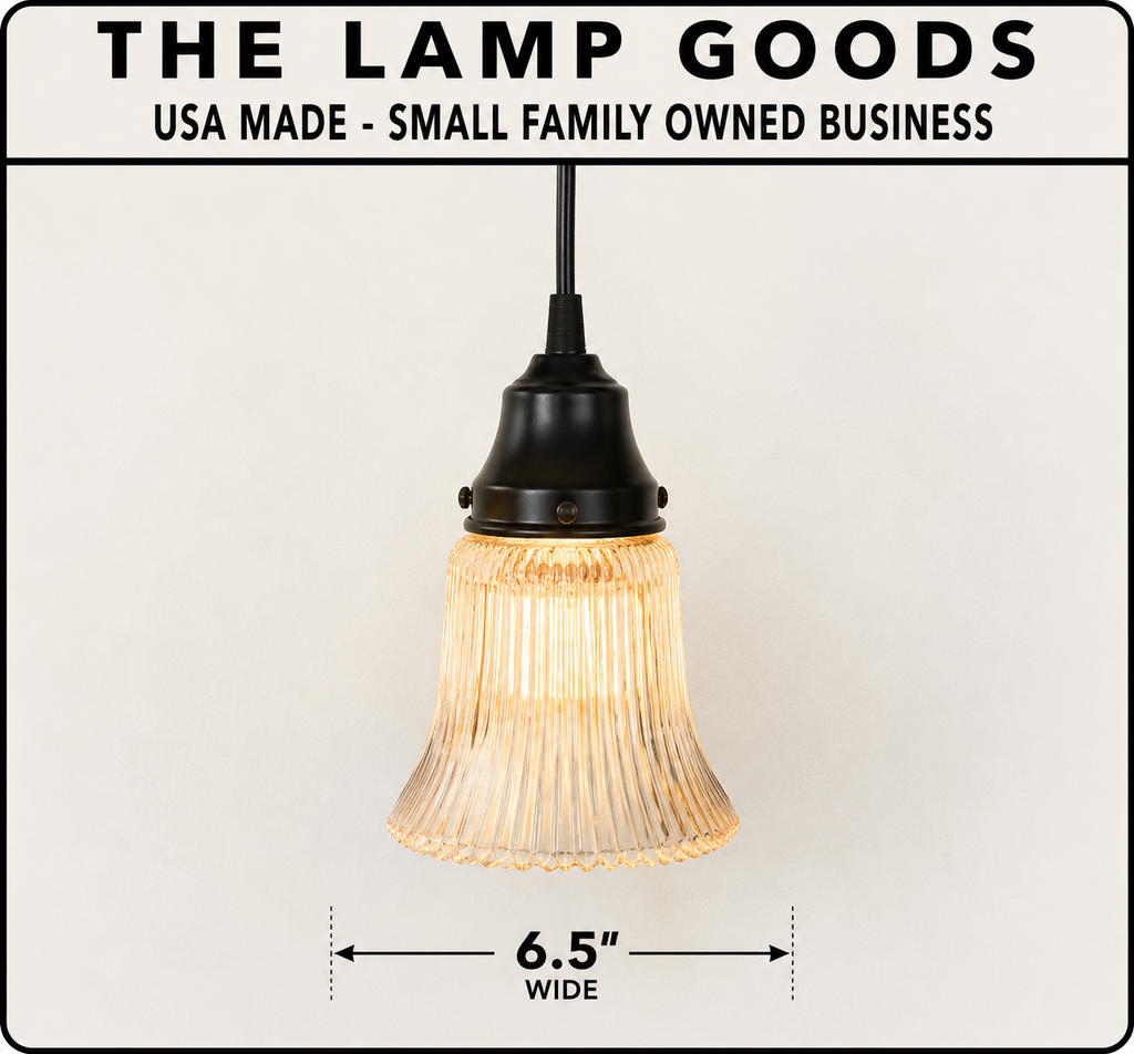 Amber Holophane Clear Glass Wall Sconce or Pendant Light
