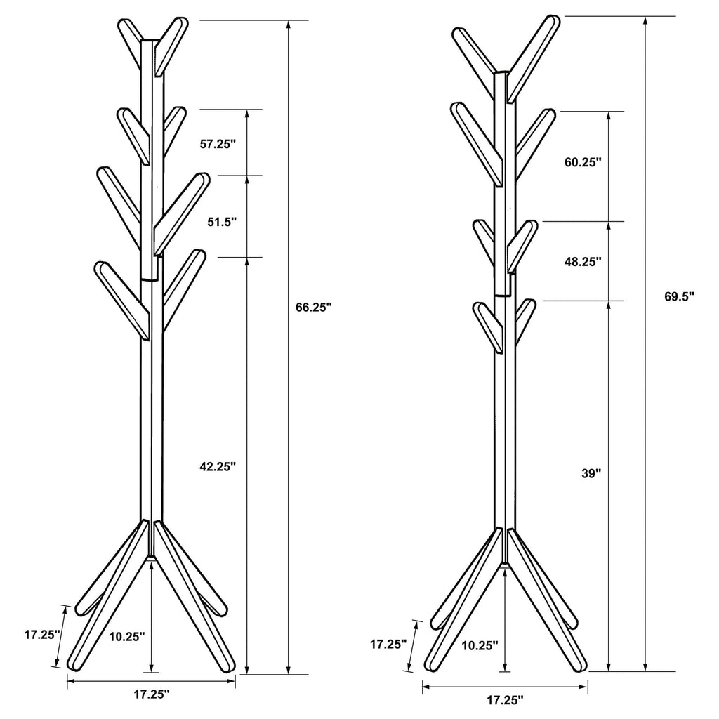 Margaret Solid Wood Coat Rack Clothing Hanger Natural Oak