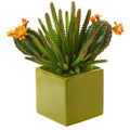 10" Mixed Succulent Artificial Plant in Green Planter