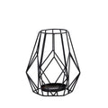 11" Geometric Black Metal Wire Votive Tea Lantern Candle Holder