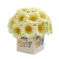 11" Gerber Daisy Artificial Arrangement in “New Baby" Vase
