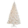 11' White Artificial Christmas Tree with 2720 Bendable Branches and 1000 LED Lights