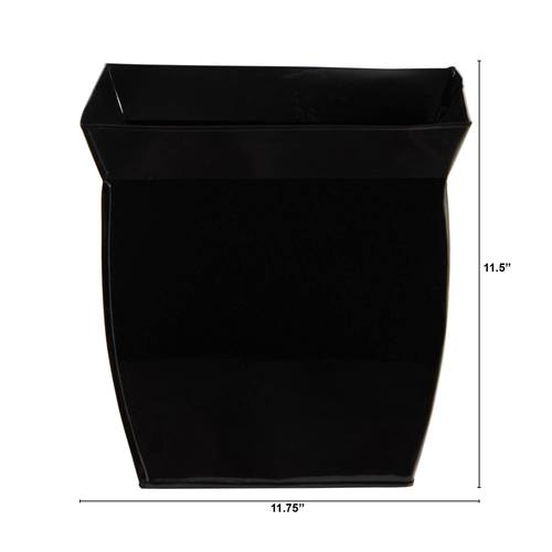 11.75" Fluted Metal Square Planter
