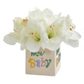 12" Amaryllis Artificial Arrangement in “New Baby" Vase