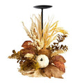 12" Autumn Harvest and Pumpkin Fall Candle Holder