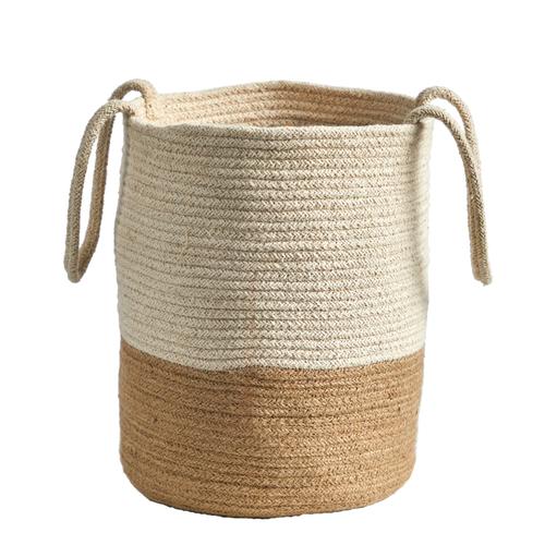 12" Handmade Natural Cotton Woven Planter