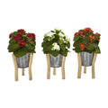 12" Kalanchoe Artificial Plant in Tin Planter with Legs (Set of 3)