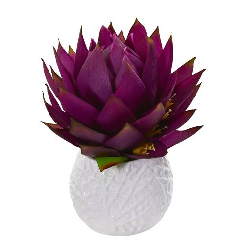 12" Musella Artificial Arrangement in White Vase