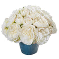 14" Peony Artificial Arrangement in Blue Vase