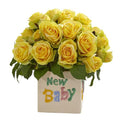 12" Rose Artificial Arrangement in “New Baby" Vase