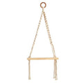 12" x 22" Hand Woven Macrame Wall Hanging with Wooden Shelf