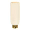 12.75" Elegance Ceramic Cylinder Vase with Gold Accents