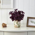 13" Basil Artificial Plant in Floral Planter