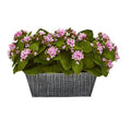 14" Kalanchoe Artificial Plant in Black Embossed Planter