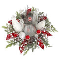 15" Holiday Lighted Forest Candle Holder Table Christmas Artificial Arrangement