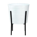 16" Farmhouse Metal Ribbed Planter