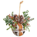 16" Holiday Christmas Jumbo Metal Bell Ornament with Artificial Holly, Berries and Pine