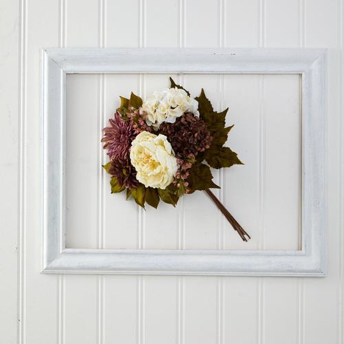 16" Peony, Hydrangea and Dahlia Artificial Flower Bouquet (Set of 2)