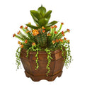16" Succulent Garden Artificial Plant in Decorative Planter