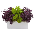 17" Basil Artificial Plant in White Planter