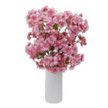 18" Cherry Blossom Artificial Arrangement in White Vase