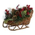 18" Christmas Sleigh with Pine, Pinecones and Berries Artificial Christmas Arrangement
