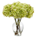 18" Hydrangea Artificial Arrangement in Glass Vase