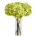 18" Hydrangea Artificial Arrangement in Glass Vase