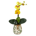 18" Mini Orchid Phalaenopsis Artificial Arrangement in Floral Vase
