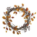 19" Harvest Leaf, Berries  and Twig Artificial Wreath