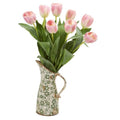 19" Tulip Artificial Arrangement in Floral Pitcher