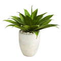 2'Agave Succulent Artificial Plant in White Planter