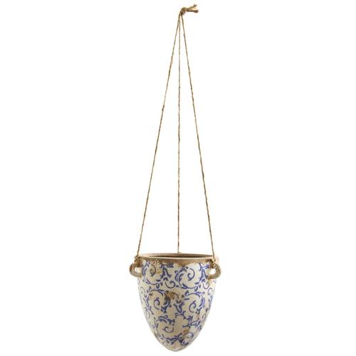 2'Tuscan Hanging Ceramic Scroll Planter