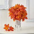 20" Autumn Maple Leaf Artificial Plant in Metal Planter