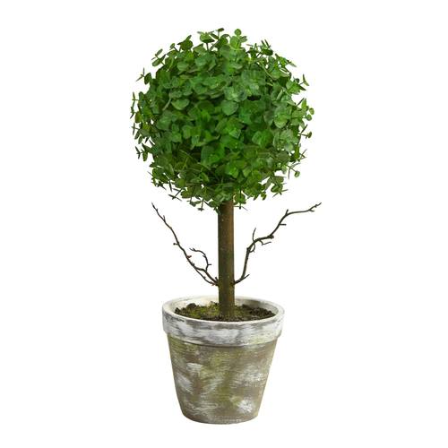 20" Eucalyptus Single Ball Topiary Artificial Tree