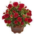 20" Garden Rose Artificial Arrangement in Decorative Vase