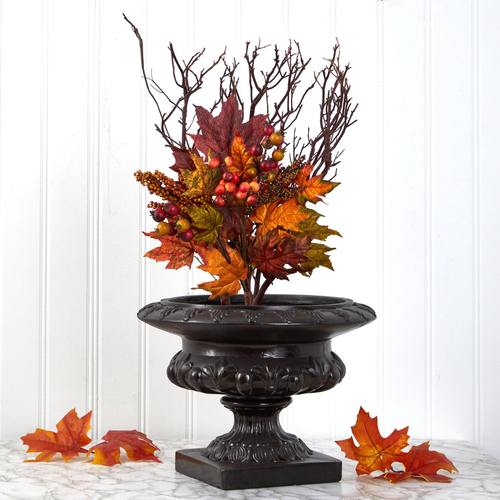 20" Maple Leaf and Berries Artificial Flower Bouquet (Set of 3)