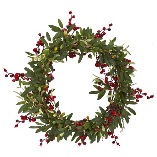 20" Olive with Berries Artificial Wreath