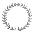 20" x 20" White Metal Olive Leaf Wall Decor